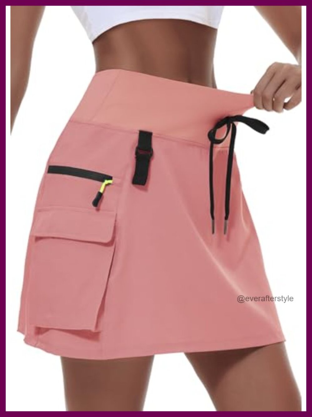 MIVEI Women's Hiking Cargo Skort with Zipper Pockets - Athletic Skorts